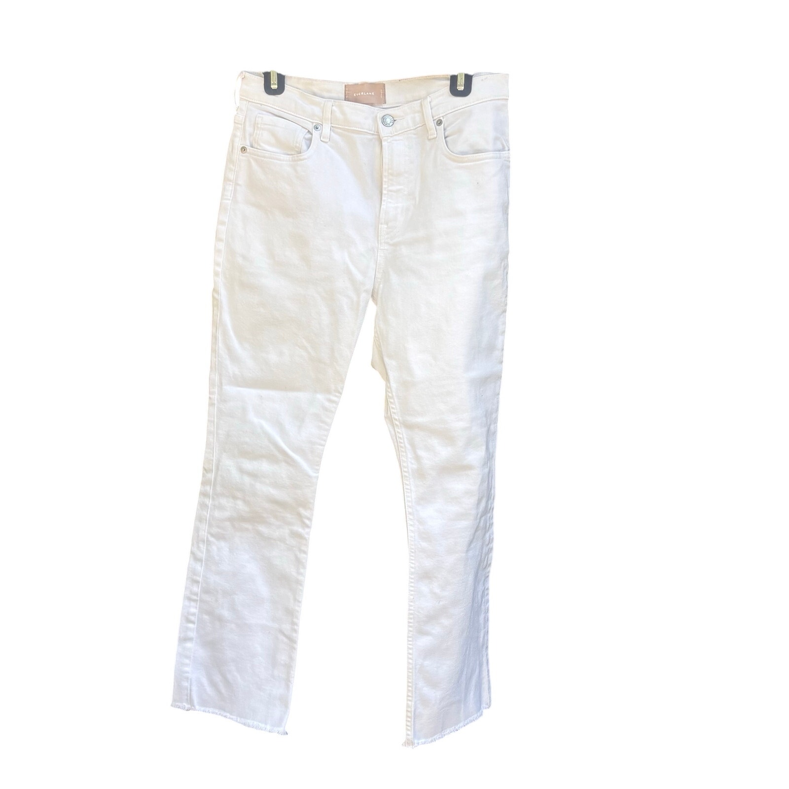 Everlane Women's High Rise Kick Crop White Jeans 29r Beachy Nautical Datenight